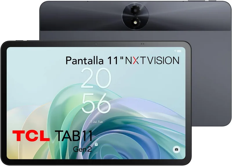 TCL ▫️ Tab 11 2.ª Geração WiFi - Tablet de 10,95" FHD+, Octa-Core, 6 GB de RAM (+6 GB de extensão de RAM), memória de 256 GB expansível até 1 TB através de cartão MicroSD, bateria de 8000 mAh, Android 14, cinzento