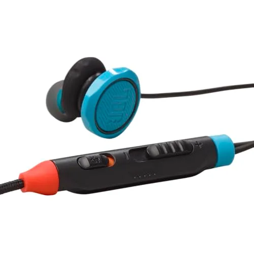 JBL ▫️ Quantum 50N, auscultadores intra-auriculares com fio para jogos, USB-C, QuantumSURROUND, microfone, botões para ajustar o volume e silenciar o microfone, compatibilidade multiplataforma, azul e vermelho 6