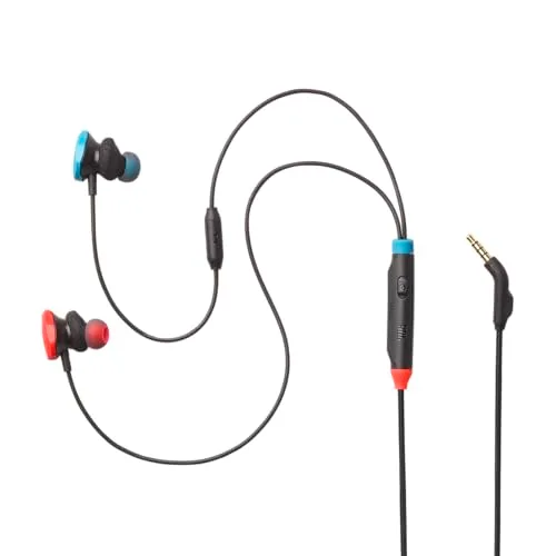 JBL ▫️ Quantum 50N, auscultadores intra-auriculares com fio para jogos, USB-C, QuantumSURROUND, microfone, botões para ajustar o volume e silenciar o microfone, compatibilidade multiplataforma, azul e vermelho 7