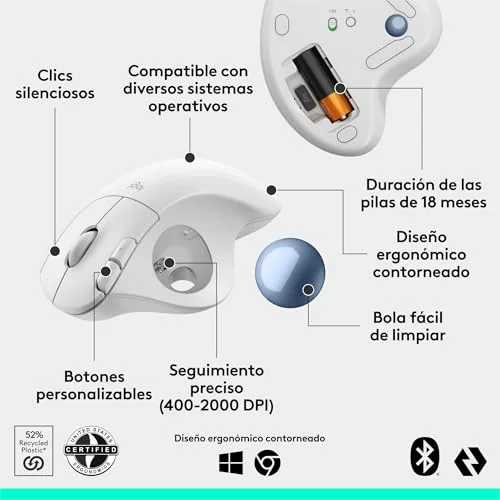 Logitech ▫️ Rato Ergo M575S com trackball sem fios 6