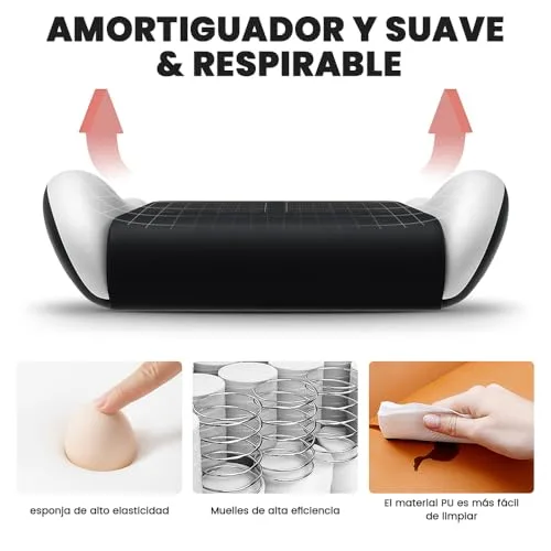 SUKIDA ▫️ Cadeira ergonómica para videojogos e de escritório, em pele sintética, com apoio para a cabeça, ergonómica, com apoio lombar, até 150 kg 6