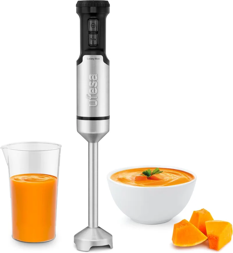 Ufesa ▫️ Varinha mágica Galaxy, potência 1200 W, controlo de velocidade variável + TURBO, 4 lâminas de alta eficiência, design ergonómico e anti-respingos, copo de medição, sem BPA