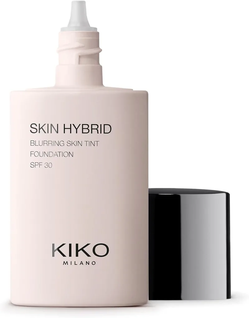 Kiko Milano ▫️ Skin Hybrid Blurring Skin Tint Foundation 03, Fluido Facial Perfeicionador, 24 horas de duração. Efeito difuminador, FPS 30