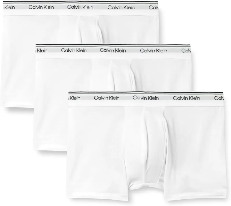 Calvin Klein ▫️ Men's Boxer Briefs 3-Pack Trunks with Logo Waistband