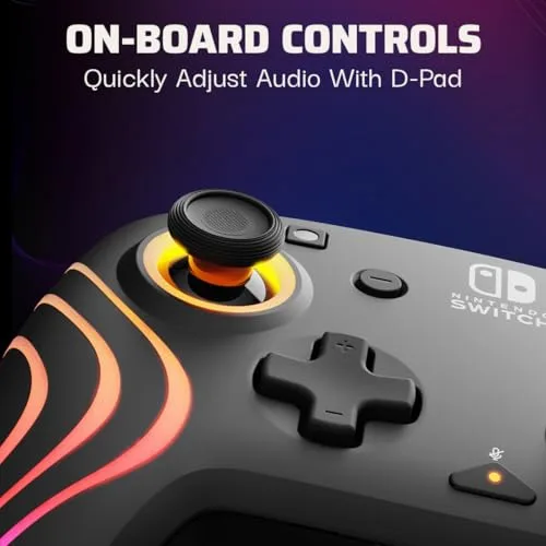 PDP ▫️ Nintendo Switch Afterglow Wave – Com fio – Preto 3
