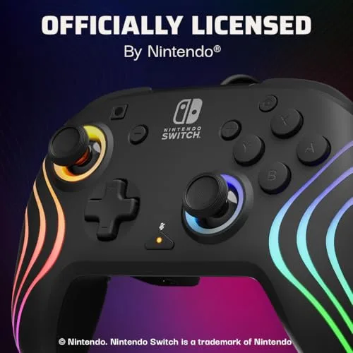 PDP ▫️ Nintendo Switch Afterglow Wave – Com fio – Preto 5