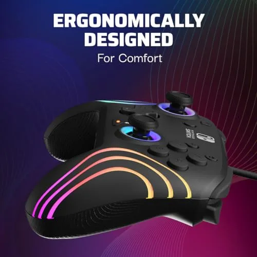 PDP ▫️ Nintendo Switch Afterglow Wave – Com fio – Preto 7