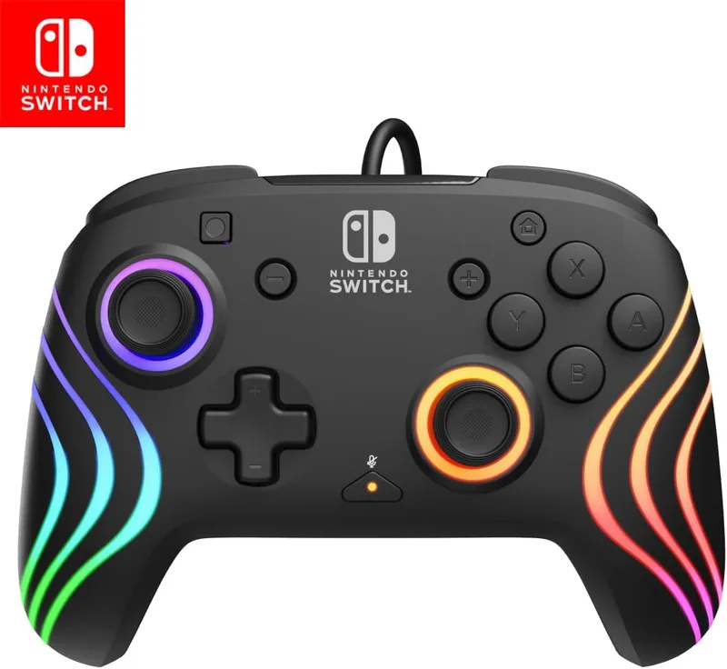 PDP ▫️ Nintendo Switch Afterglow Wave – Com fio – Preto
