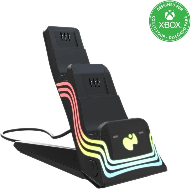 PDP ▫️ Xbox Afterglow Wave Carregador Duplo Preto
