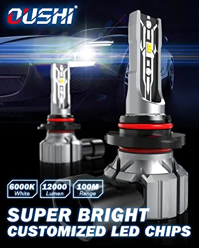 OUSHI ▫️ Lâmpada LED H10 de 55 W, 9145 9140 Kit de conversão LED Canbus para luzes de nevoeiro de automóvel, lâmpadas de 12 000 LM para luzes de nevoeiro, branco xénon 6000 K (2 unidades) 2