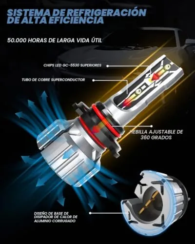 OUSHI ▫️ Lâmpada LED H10 de 55 W, 9145 9140 Kit de conversão LED Canbus para luzes de nevoeiro de automóvel, lâmpadas de 12 000 LM para luzes de nevoeiro, branco xénon 6000 K (2 unidades) 3