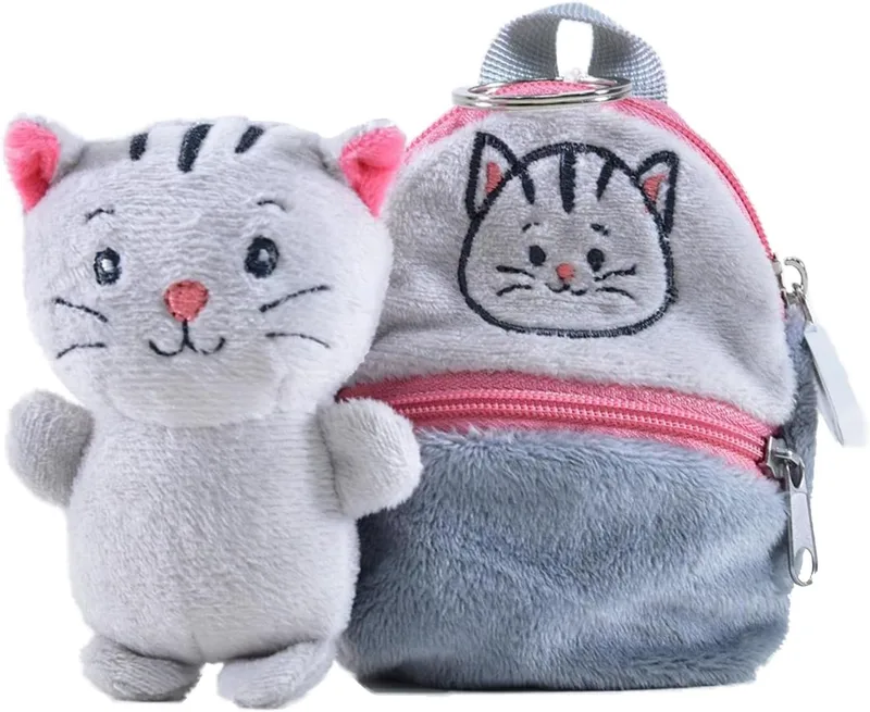 Kögler ▫️ 75784 - Friends2Go, Gato de peluche MAI em mochila de peluche, aprox. 12,5 cm de altura, peluche giro em mochila prática
