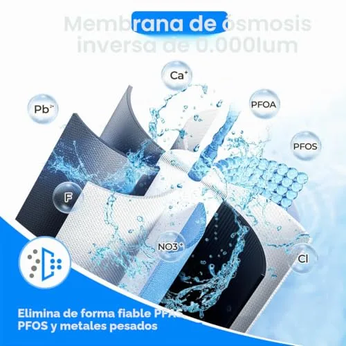 Ecoviva ▫️ Sistema de filtragem de água por osmose inversa, sistema de osmose inversa de 600 GPD para água potável, sistema de filtragem por osmose inversa de 8 etapas, relação água potável/água de escoamento de 2,5:1, RO e opções 2