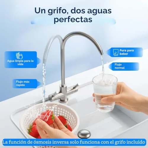Ecoviva ▫️ Sistema de filtragem de água por osmose inversa, sistema de osmose inversa de 600 GPD para água potável, sistema de filtragem por osmose inversa de 8 etapas, relação água potável/água de escoamento de 2,5:1, RO e opções 7