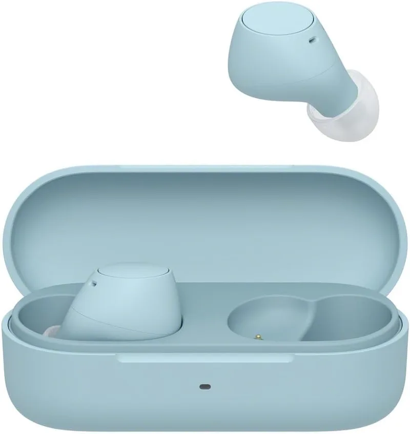 Sony ▫️ Auscultadores sem fios Bluetooth WF-C510: pequenos, leves, ligação multiponto, modo de som ambiente, resistência à água IPX4, Spotify Tap, carregamento rápido, 22 horas de autonomia, compatíveis com iOS e Android, azul