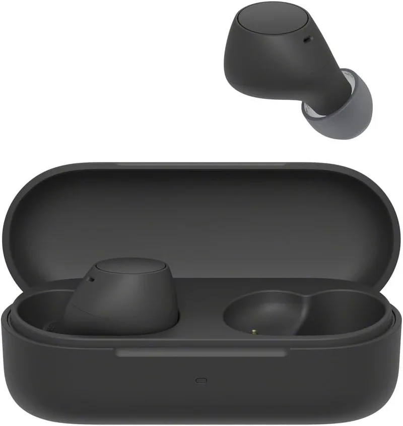 Sony ▫️ Auriculares sem fios WF-C510: pequenos, leves, com ligação multiponto, modo de som ambiente, resistência à água IPX4, Spotify Tap, carregamento rápido, 22 horas de autonomia, compatíveis com iOS e Android - Preto
