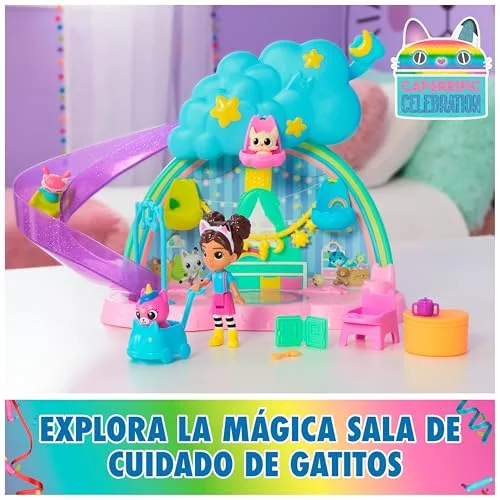 DREAMWORKS GABBY'S DOLLHOUSE ▫️ A Casa de Bonecas da Gabby - Conjunto de 17 peças «Gabby's Dollhouse Kitty Care Ear» - Cuidados com os gatinhos: 4 bonecas + mobiliário + acessórios - Brinquedos para meninas a partir dos 3 anos - Presente para meninas a partir dos 3 anos 2
