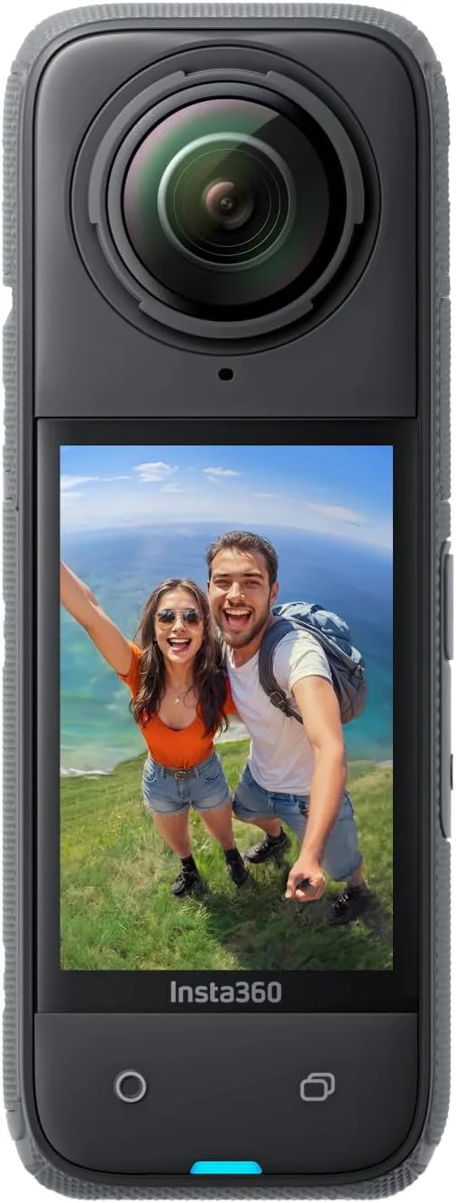 Insta360 ▫️ X4 Pacote Standard - Câmara de ação à prova de água 8K 360°, vídeo 4K grande angular, efeito «selfie stick invisível», proteções de lente removíveis, bateria com 135 minutos de autonomia, edição com IA, estabilização