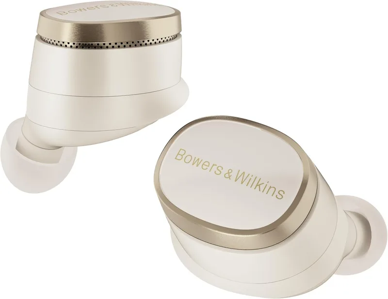 Bowers & Wilkins ▫️ Pi8 Auscultadores verdadeiramente sem fios com Bluetooth, AptX, cancelamento ativo de ruído (ANC) e microfones incorporados - Branco pomba
