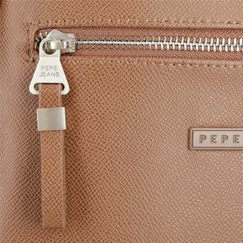 Pepe Jeans ▫️ Elia Bolsa de higiene ajustável com alça de ombro castanha 23,5 x 16 x 16 cm Couro sintético da Joumma Bags 6
