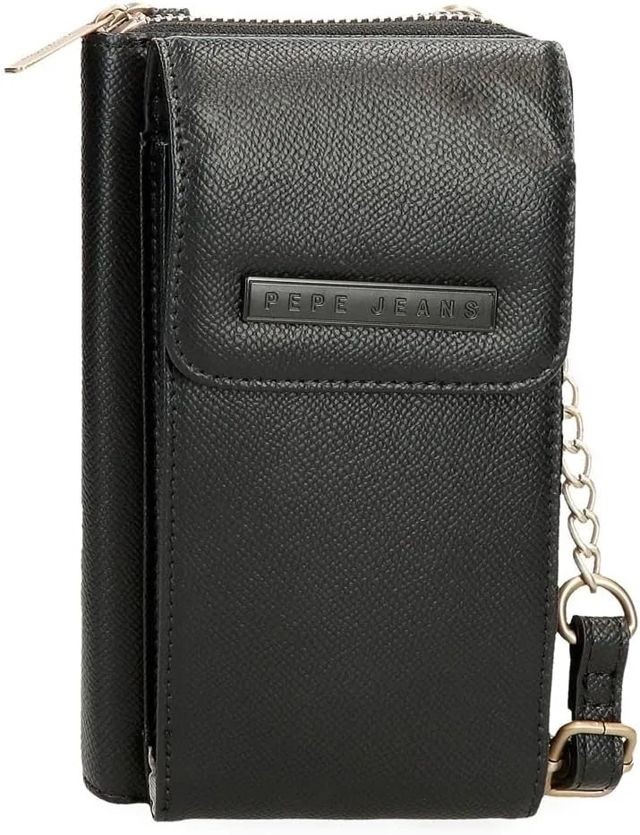 Pepe Jeans ▫️ Elia Mobile Bag Preto 11x20x4 cms Couro sintético por Joumma Bags