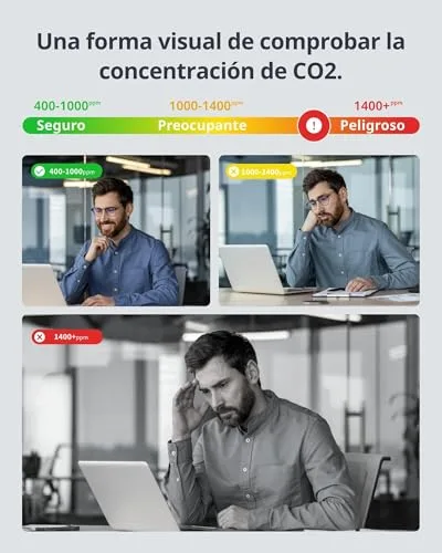 SwitchBot ▫️ Monitor de Qualidade do Ar Interior, Estação Meteorológica com Alarme de CO₂, Detetores de CO₂, Termómetro com Aplicação, Bluetooth, Histórico de Dados de 2 Anos, Requer Hub 3