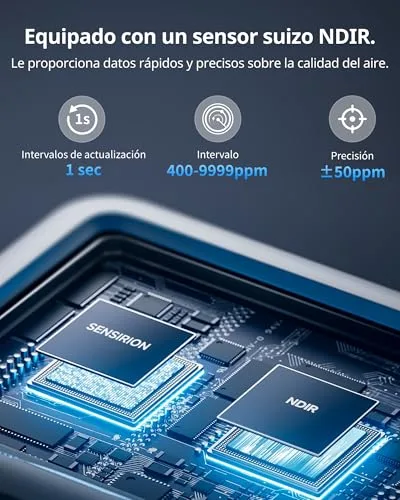 SwitchBot ▫️ Monitor de Qualidade do Ar Interior, Estação Meteorológica com Alarme de CO₂, Detetores de CO₂, Termómetro com Aplicação, Bluetooth, Histórico de Dados de 2 Anos, Requer Hub 4