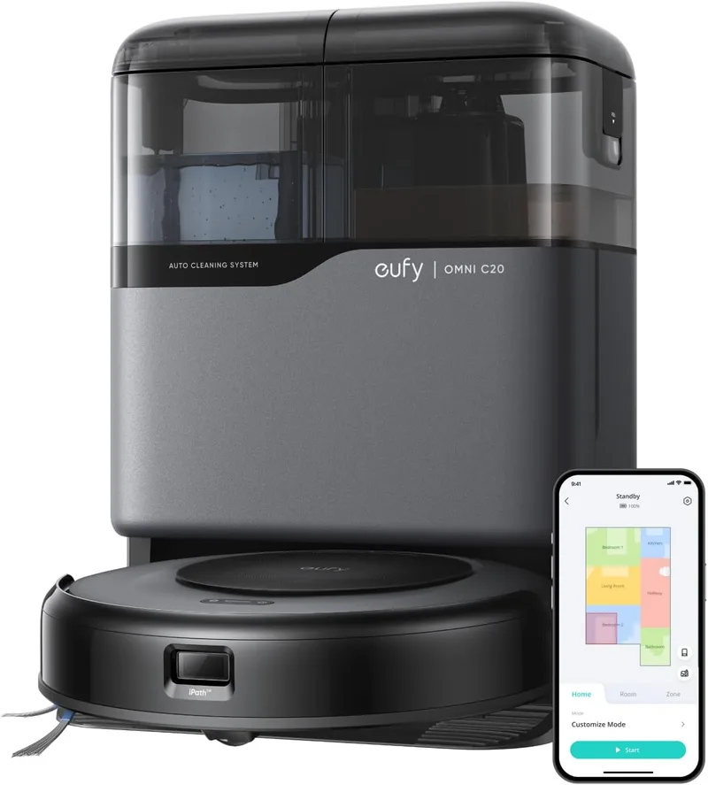 eufy ▫️ C20 Omni Saugroboter com Wischfunktion & Absaugstation, Estação tudo-em-um