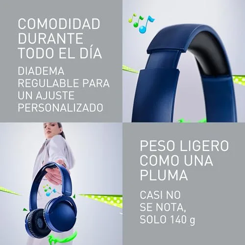 Panasonic ▫️ HF630B, Auscultadores sem fios Street, supra-auriculares, microfone integrado, Bluetooth 5.3, multiponto, design giratório, até 72 horas de reprodução, USB-C, azul 3