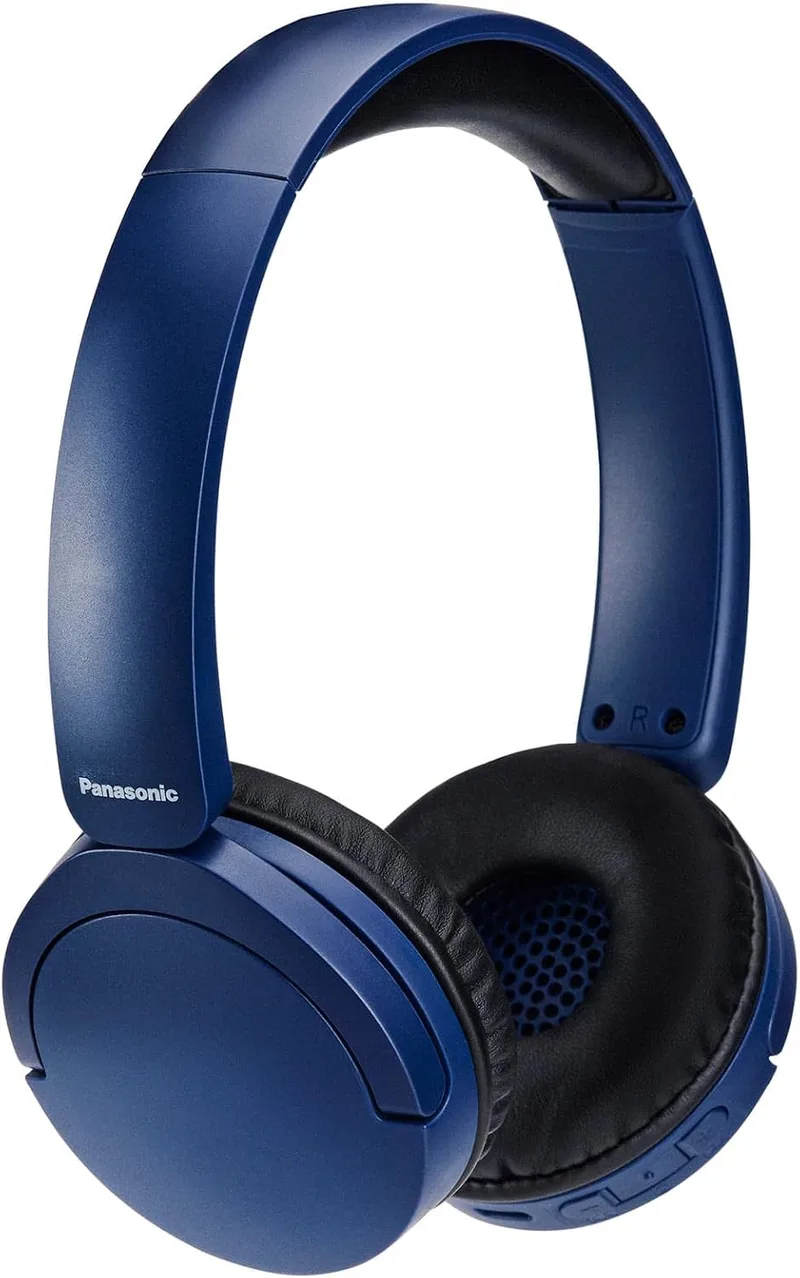 Panasonic ▫️ HF630B, Auscultadores sem fios Street, supra-auriculares, microfone integrado, Bluetooth 5.3, multiponto, design giratório, até 72 horas de reprodução, USB-C, azul
