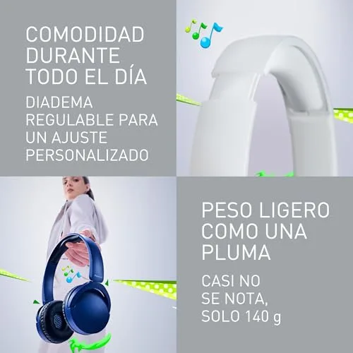 Panasonic ▫️ HF630B, Auscultadores sem fios Street, supra-auriculares, microfone integrado, Bluetooth 5.3, multiponto, design giratório, até 72 horas de reprodução, USB-C, branco 3