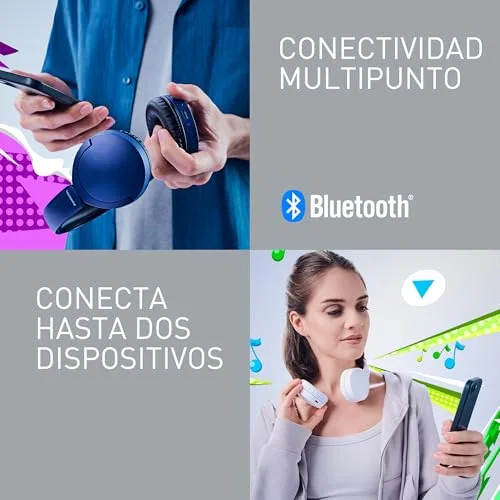 Panasonic ▫️ HF630B, Auscultadores sem fios Street, supra-auriculares, microfone integrado, Bluetooth 5.3, multiponto, design giratório, até 72 horas de reprodução, USB-C, branco 6