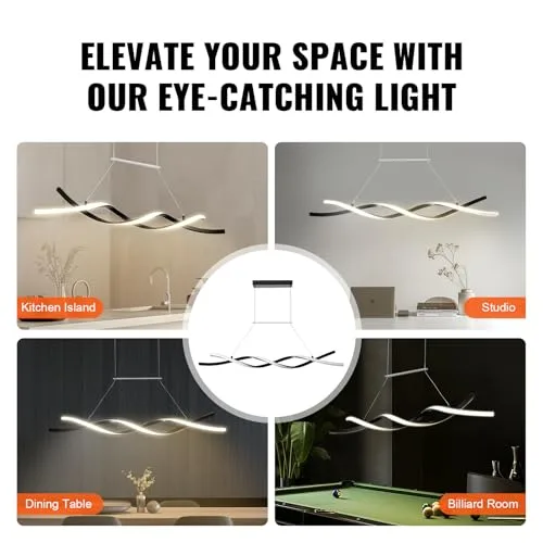 VEVOR ▫️ Luminárias de aranha modernas, 24 W, candeeiro suspenso LED regulável com abajur de silicone e comando à distância; candeeiros de teto ajustáveis com brilho e temperatura de cor de 3000 K a 6000 K para cozinha e sala de jantar 6