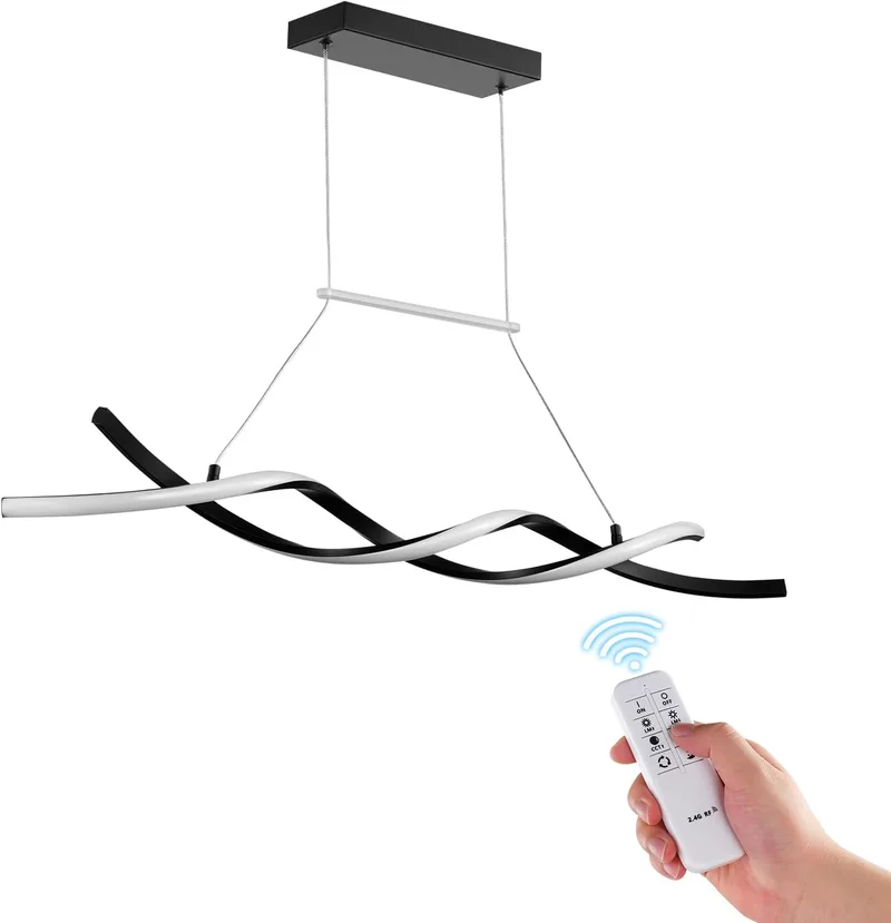 VEVOR ▫️ Luminárias de aranha modernas, 24 W, candeeiro suspenso LED regulável com abajur de silicone e comando à distância; candeeiros de teto ajustáveis com brilho e temperatura de cor de 3000 K a 6000 K para cozinha e sala de jantar