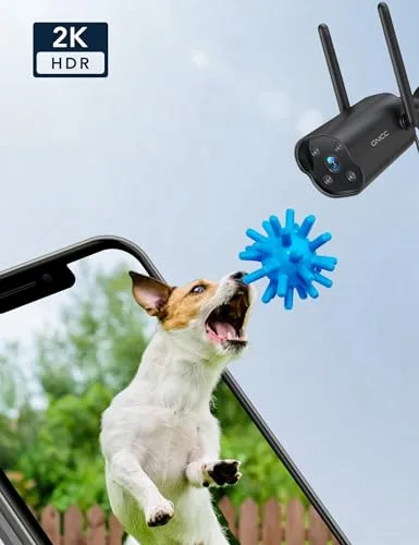 GNCC ▫️ Câmara de vigilância exterior com Wi-Fi, 2K 3 MP, visão noturna de 15 m, notificações em tempo real, ângulo de 110°, classificação IP65 (à prova de água), deteção de movimento por IA, sirene, compatível com a Alexa 2