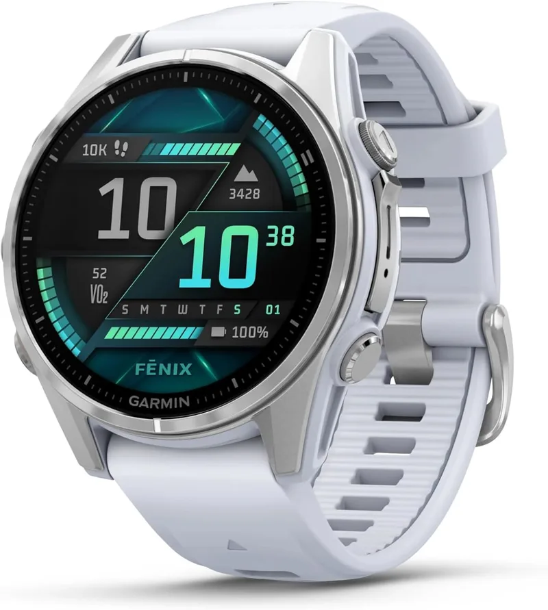 Garmin ▫️ fēnix 8-43 mm - Relógio multidesportivo de alto desempenho com GPS, ecrã tátil AMOLED, lanterna LED, altifalante e microfone integrados, mapas e até 10 dias de autonomia, Branco