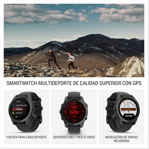 Garmin ▫️ fēnix E, 47 mm, Relógio GPS Multidesportivo, Aço Cinzento 2