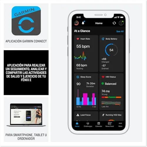 Garmin ▫️ fēnix E, 47 mm, Relógio GPS Multidesportivo, Aço Cinzento 5
