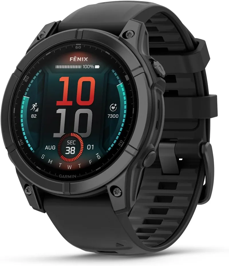 Garmin fēnix E - 47 mm - Relógio multidesportivo GPS de alto desempenho com ecrã tátil AMOLED, ritmo cardíaco, mapas e até 10 dias de autonomia da bateria, cinzento aço