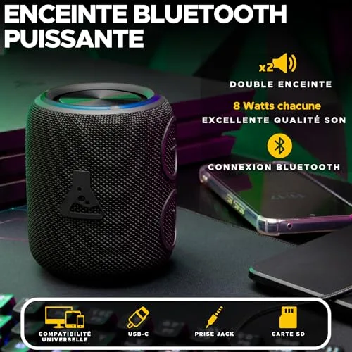The G-Lab ▫️ Klub Neon - Altifalante Bluetooth portátil RGB de 16 W, IPX7 2