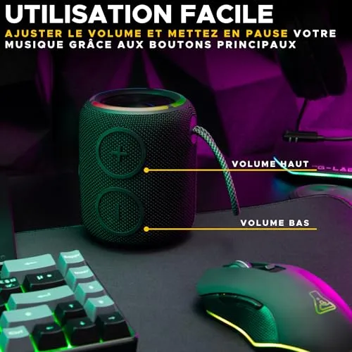 The G-Lab ▫️ Klub Neon - Altifalante Bluetooth portátil RGB de 16 W, IPX7 4