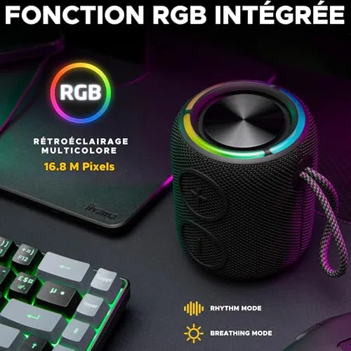 The G-Lab ▫️ Klub Neon - Altifalante Bluetooth portátil RGB de 16 W, IPX7 5