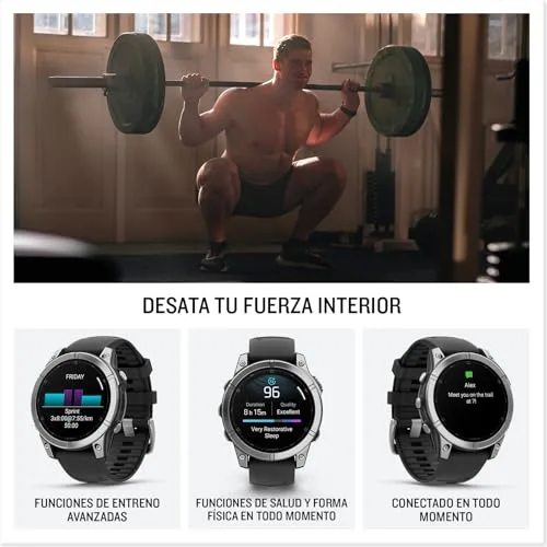 Garmin ▫️ fēnix E, 47 mm, Relógio GPS Multidesportivo, Aço Prateado 4