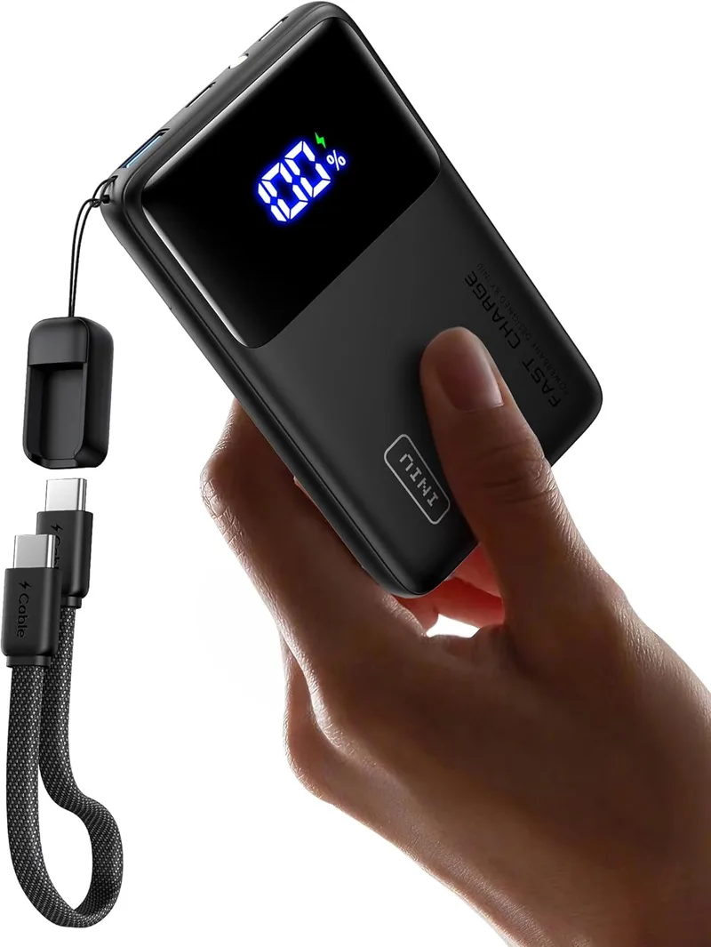 INIU ▫️ Banco de potência de 45 W a bateria externa mais leve de 10000 mAh, bateria portátil de entrada e saída USB C de carregamento rápido PD3.0 com lanterna para iPhone 17 16 15 14 13 12 Pro Samsung S22 S21 S20 iPad Airpods