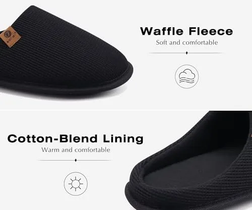 ONCAI ▫️ Chinelos de casa para homem, em espuma com memória e algodão, com forro sintético, para inverno, uso interior e exterior, sola de borracha antiderrapante, tamanhos UE 40-49 4