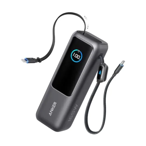 Anker ▫️ Power Bank Zolo de 25 000 mAh e 165 W com três portas USB-C 2