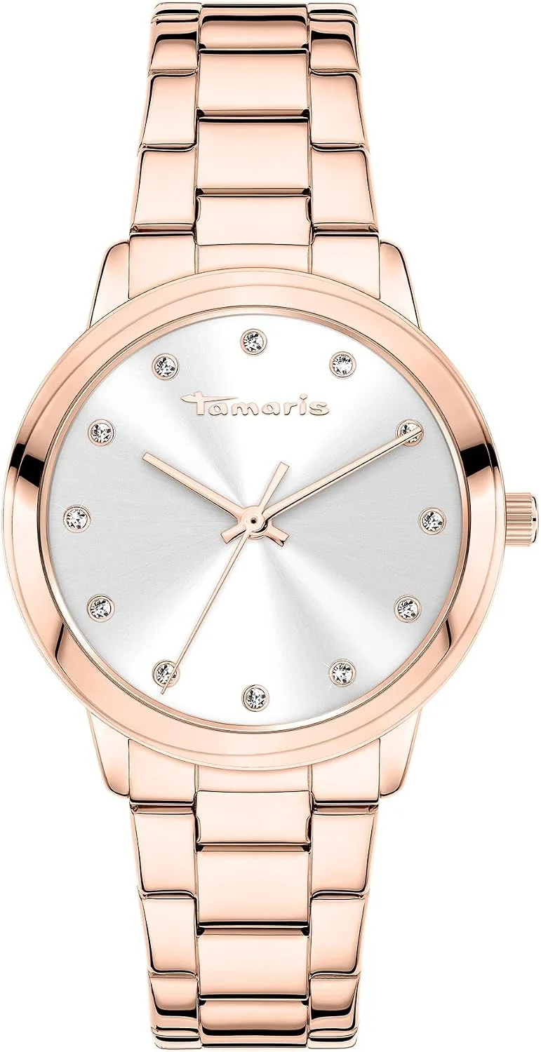 Tamaris ▫️ Relógio analógico de quartzo para mulher com bracelete em aço inoxidável TT-0152-MQ