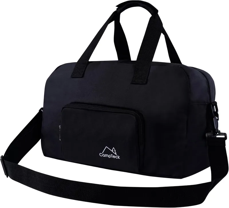 CampTeck ▫️ U7269 Mala de cabine, mala de viagem pequena unissexo, mochila de viagem para cabine de avião, mala de cabine dobrável com alça de ombro, adequada para a Ryanair (40 x 20 x 20 x 25 cm - 20L) - Preto