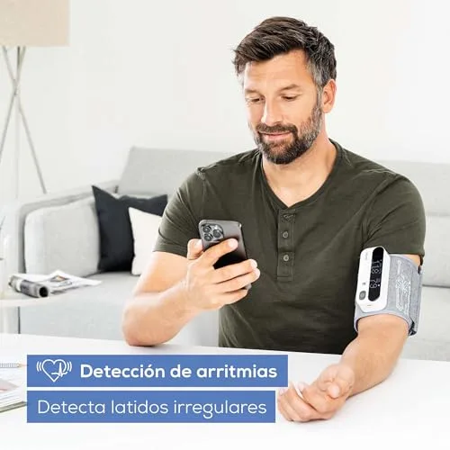 Beurer ▫️ BM 59, tensiómetro de braço, braçadeira sem tubos nem cabos, indicador de risco por LED, deteção de arritmias, braçadeira para 22-42 cm, com aplicação, transferência de dados para o Apple Health e muito mais 4