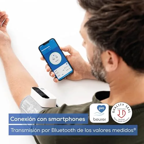 Beurer ▫️ BM 59, tensiómetro de braço, braçadeira sem tubos nem cabos, indicador de risco por LED, deteção de arritmias, braçadeira para 22-42 cm, com aplicação, transferência de dados para o Apple Health e muito mais 5